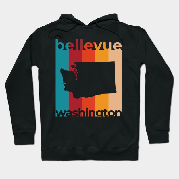 Bellevue Washington Retro Hoodie by easytees